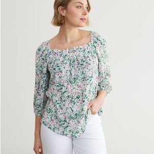 NEVER WORN! Reitmans Floral 3/4-Sleeve Blouse with Square Neckline Sz 2X